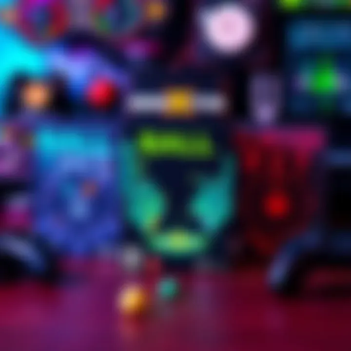 A collection of indie game covers featuring Ball X Pit, Clover Pit, and Inscryption, with gaming accessories in the background.