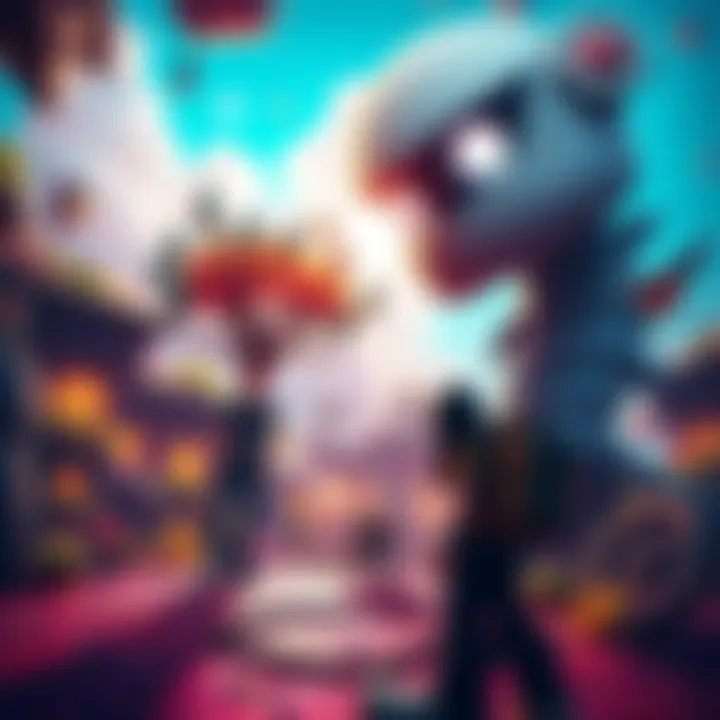 A vibrant indie game character interacting with a world full of colorful scenery and engaging gameplay elements.