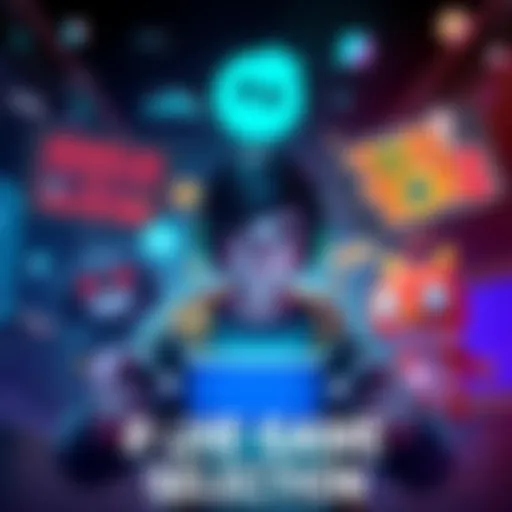 A gamer surrounded by three indie game representations: Aggelos with retro graphics, Full Quiet featuring a dark atmosphere, and Toki Tori 2 with colorful characters.