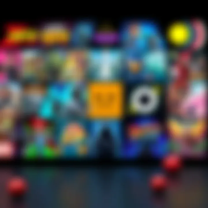 A colorful display of various indie game covers featuring unique art styles and characters.