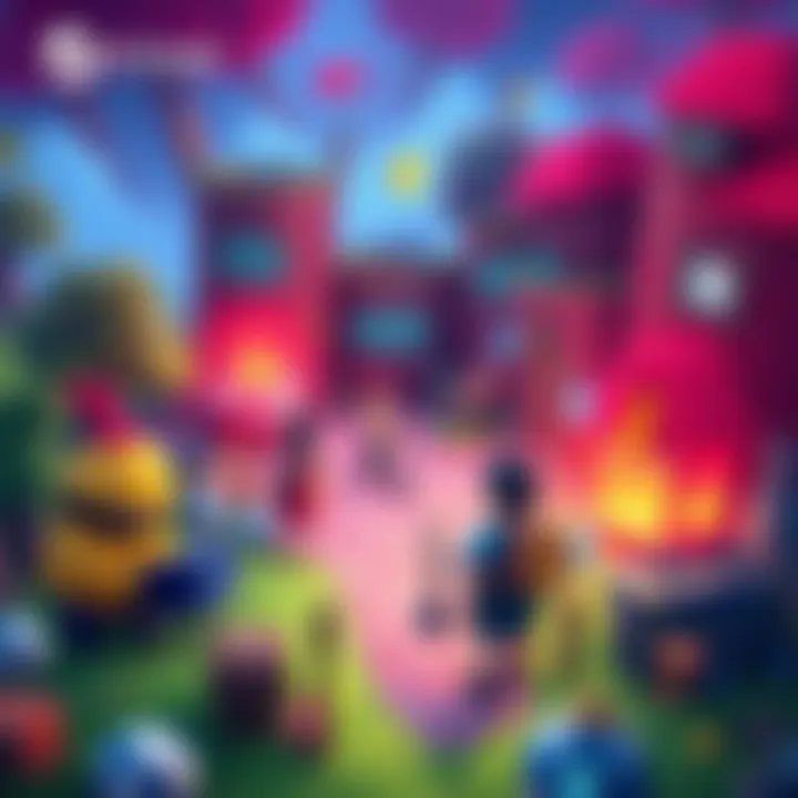 A colorful scene showing characters building a base and managing a village in a new indie survival game
