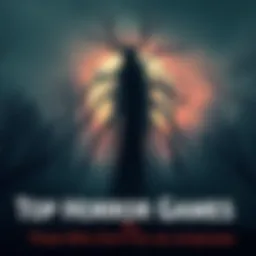 A dark, atmospheric game setting featuring eerie trees and a ghostly figure in the background, capturing the essence of indie horror games.