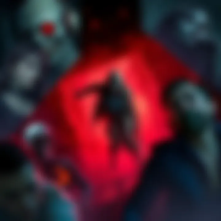 A collection of scenes from various indie survival horror games featuring dark settings, eerie characters, and suspenseful moments