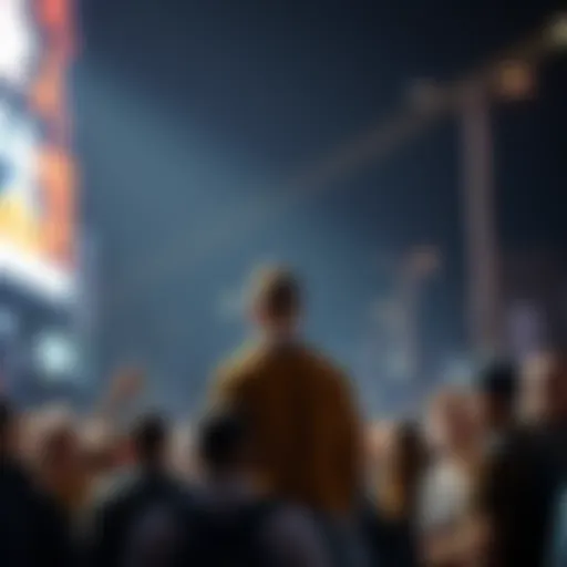 A person stands confidently among a crowd, showing resilience after facing public trolling.