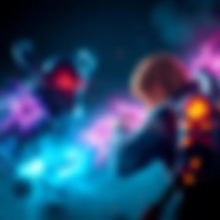 A scene showing a player character in the Infamous game series facing a tough enemy during New Game+ mode, with energy powers activated.