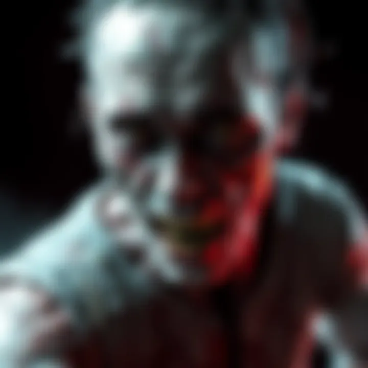 A disturbing image of an infected character, showcasing grotesque features and body horror elements from The Last of Us game.