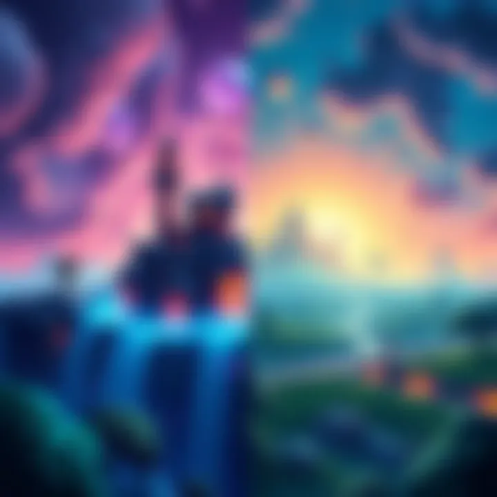 Infinity Blade and Fortnite Building Comparison A comparison of Infinity Blade and Fortnite's current building strategies with vibrant graphics