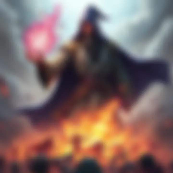 A wizard casting a powerful spell that causes infinite damage, showcasing a chaotic battlefield with players frustrated in the background.