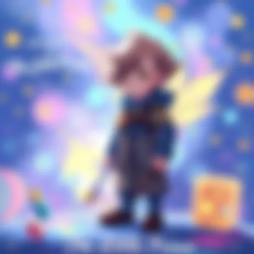 Infinity Nikki character and The Little Prince standing together in a colorful scene with stars and drawings around them, promoting free draws event.