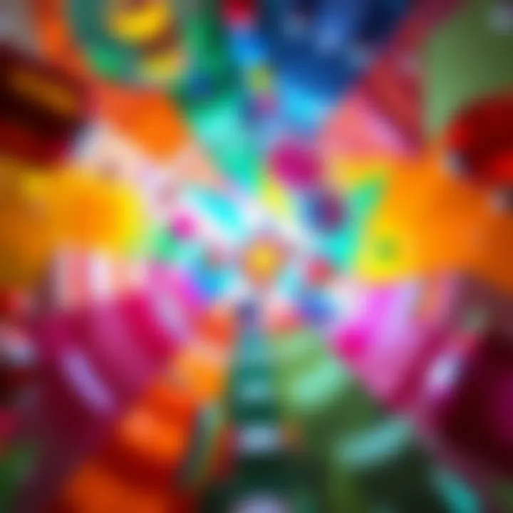 Inside the Ball A vibrant view from inside a colorful ball, showcasing unexpected shapes and textures that change perception.