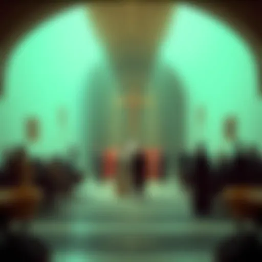 Inside The Conclave A group of people gathered in a room, discussing important decisions during The Conclave.