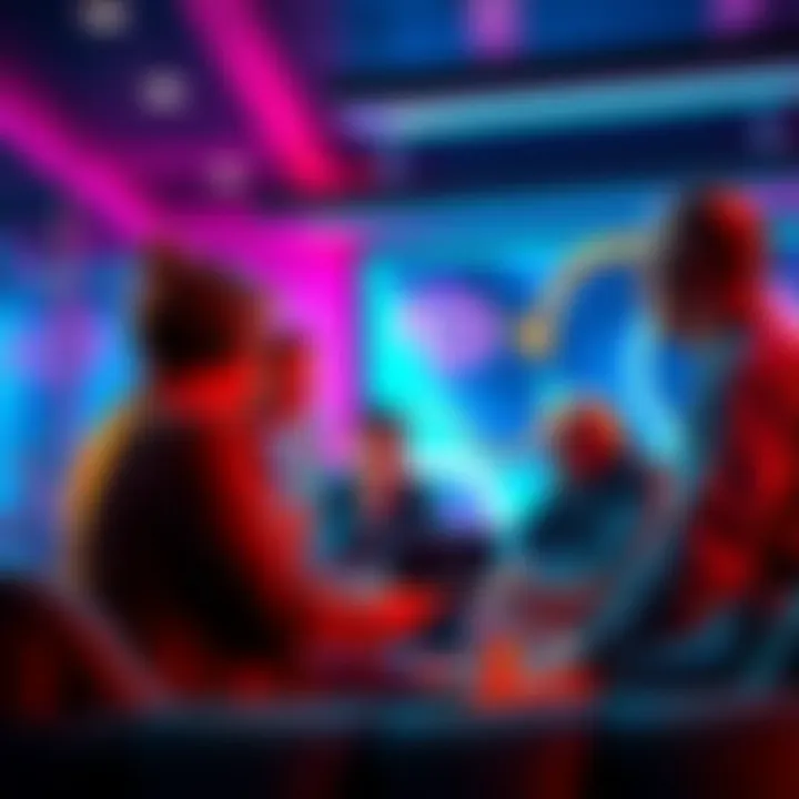 A group discussing insights about Abbybusters in a casual setting