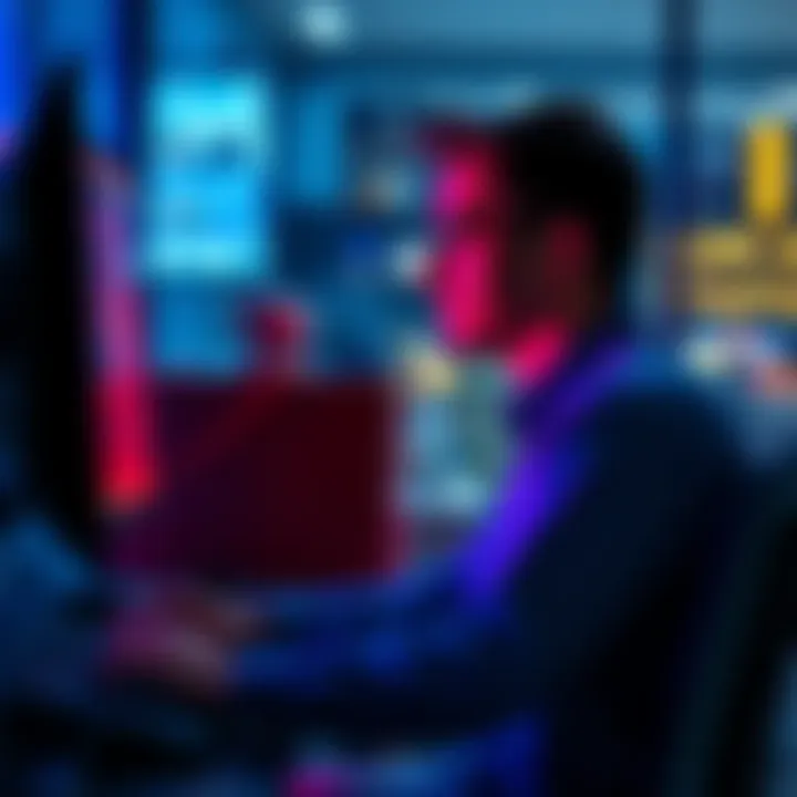 Person installing the Unknown add-on A person sitting at a computer, looking focused while installing the Unknown add-on.