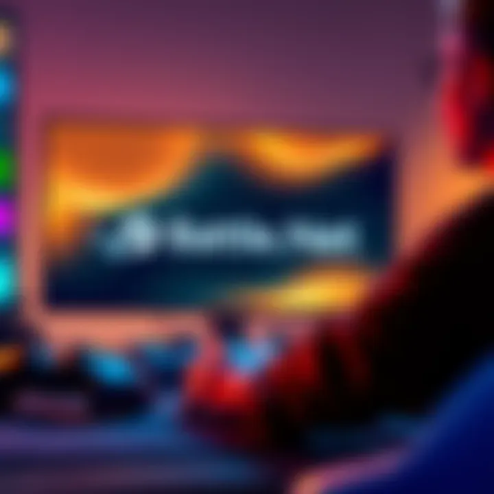 A person setting up Battle.Net on a Steam Deck device with a game controller nearby.