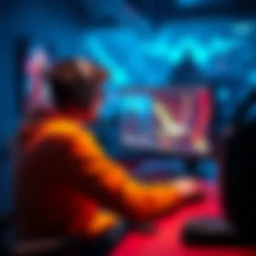 A gamer testing the Intel Arc A750 graphics card while playing The Finals, showcasing the gaming setup with a monitor and keyboard.