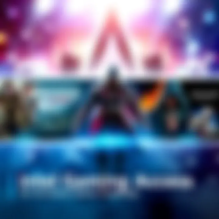 Visual representation of Intel's Gaming Access Program with game graphics and promotional elements showing popular titles like Assassin's Creed.