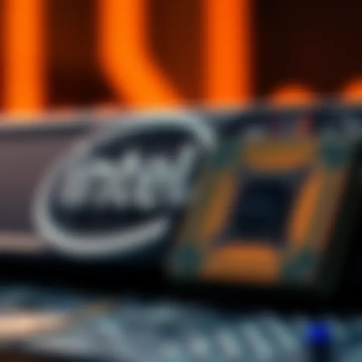 A close-up of the Intel logo next to a modern graphics chip, symbolizing Intel's commitment to its tech roadmap despite market changes.