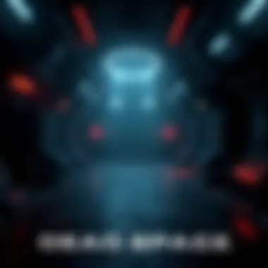 A scene from Dead Space showing a dark, eerie environment filled with sci-fi elements and horror motifs related to intelligent design concepts.