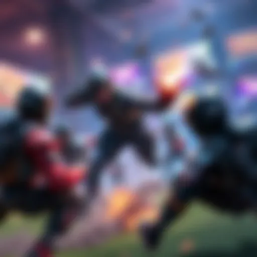 A player takes on three opponents in an intense 1v3 battle, showcasing quick reflexes and strategic moves in a vibrant gaming environment.