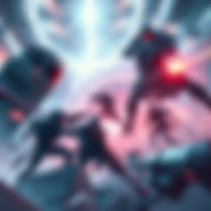 Players facing challenging obstacles in the Singularity endgame phase, showcasing teamwork and strategy.