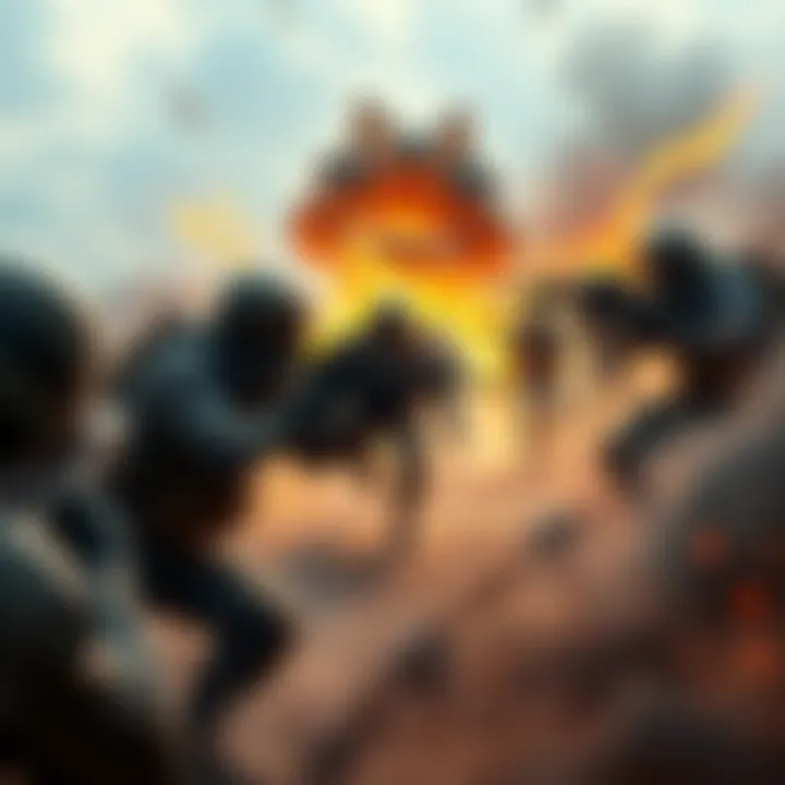 Intense gameplay in Dire Marsh Players engaged in a fast-paced battle in the Dire Marsh map with guns drawn and tactical movements.