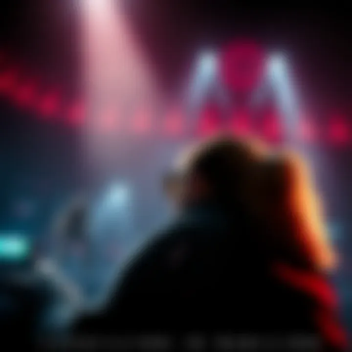 A player experiencing a thrilling moment in a dark and immersive gaming environment with action on the screen