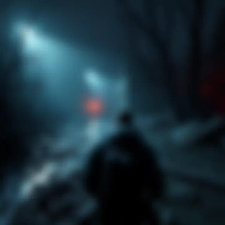 Intense Survival in Stalker 2 A player navigating a dark, eerie environment in Stalker 2, showcasing survival elements and tension.