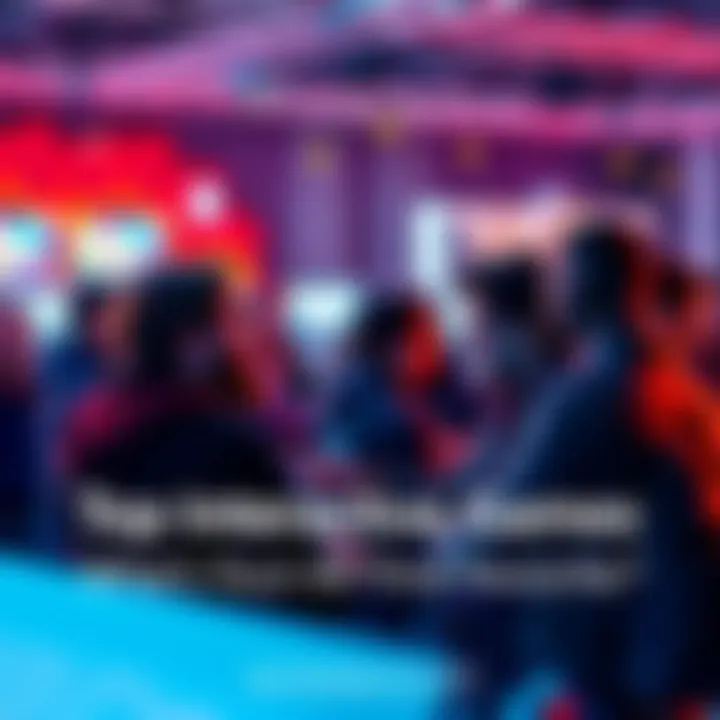 People discussing their favorite interactive games at a gaming event