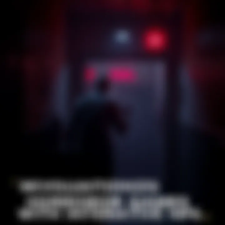 A character in a dark room interacts with a player, showcasing AI-driven responses in a horror setting.