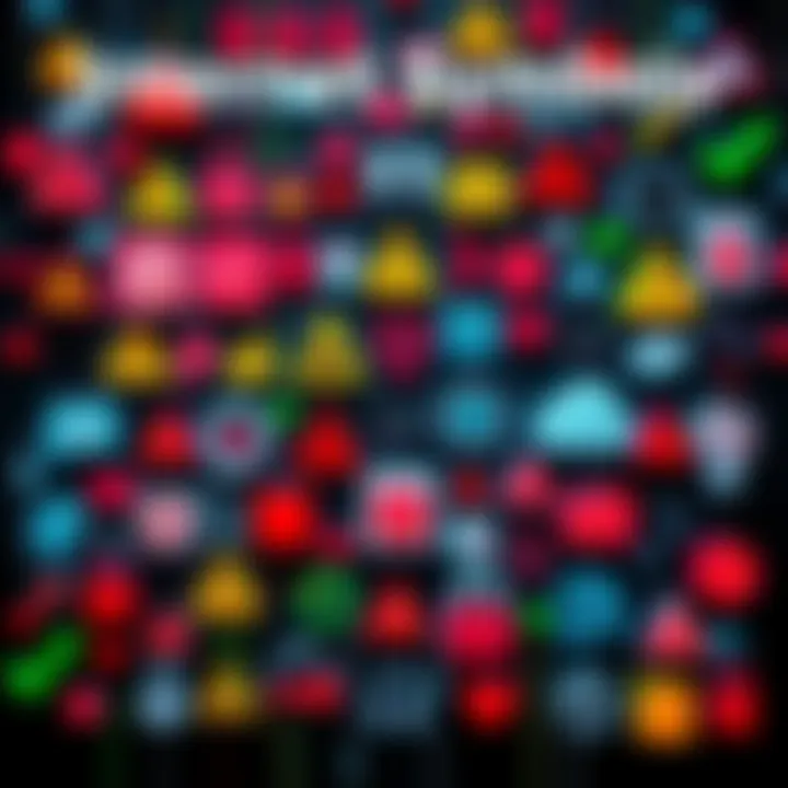 A collection of common internet symbols including warning signs and connectivity icons, illustrating their meanings