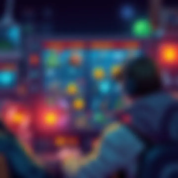 A character looking at a full inventory screen, debating whether to sell items or buy more slots, with game elements surrounding them.