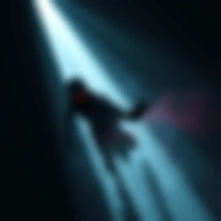 A stealthy character sliding through shadows, becoming invisible with the new SCHEMA, showcasing enhanced stealth gameplay.