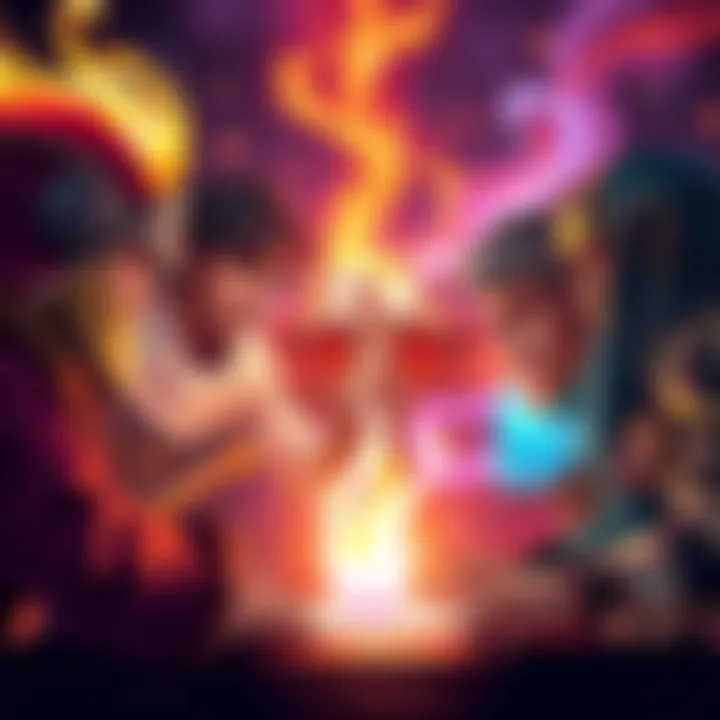 A team of players strategizing with an Invoker character who uses powerful spells to enhance gameplay.