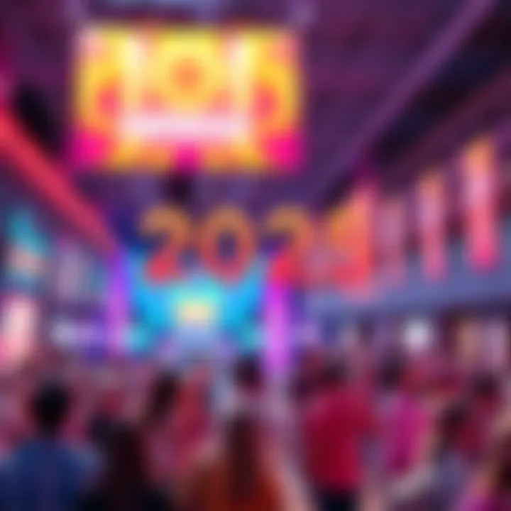 IOI SHOWCASE Announcement A vibrant event banner for the IOI SHOWCASE featuring the year 2025 with colorful graphics and people interacting in a lively atmosphere.