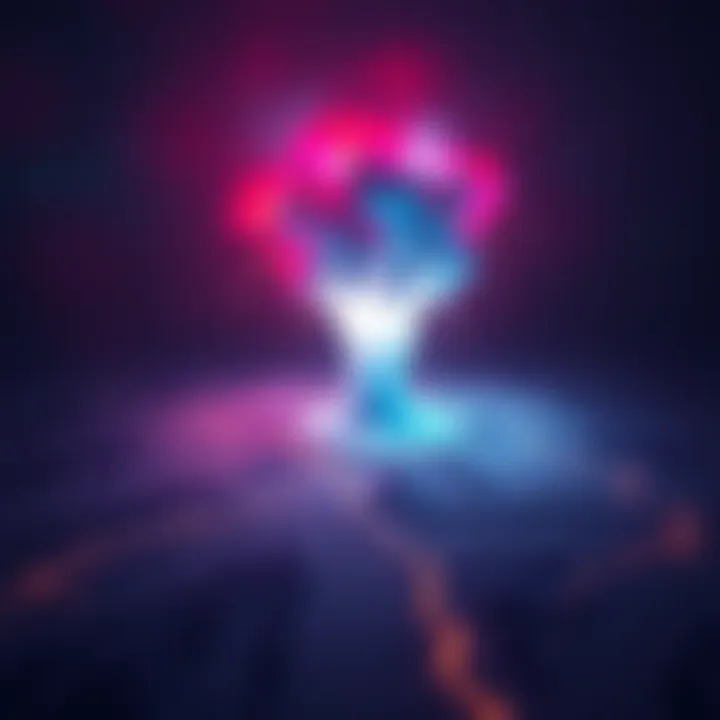 A vibrant ion eruption lighting up the night sky over North America, captivating viewers with colorful emissions and swirling patterns.