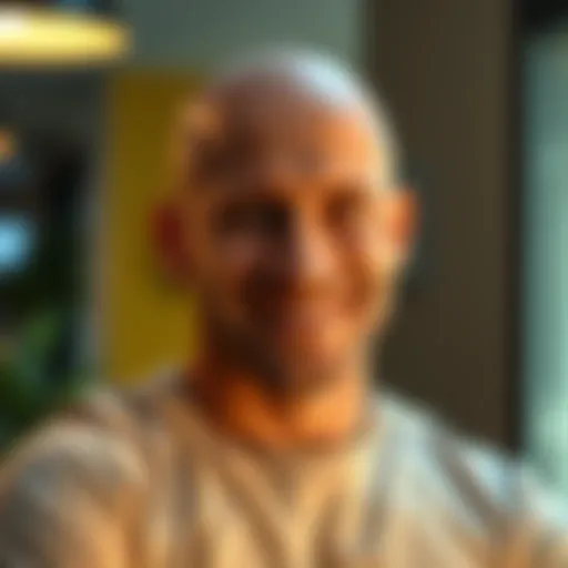 Isaac, the bald character, smiles with confidence, embodying charm and humor from the Netflix show.