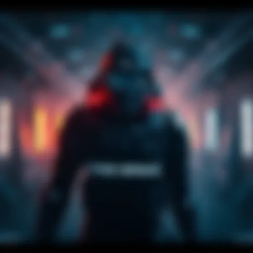 A digital rendering of Isaac Clarke wearing a space suit, standing in a dark, eerie corridor with glowing lights, showcasing determination and resilience