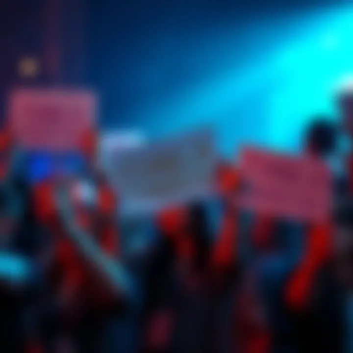 Fans holding signs showing support for Isabela Merced after her Emmy snub