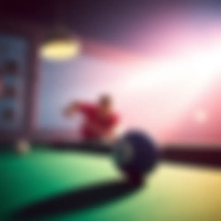 IShowSpeed lines up for a jump shot while playing 8-ball pool, showcasing his skill and focus.