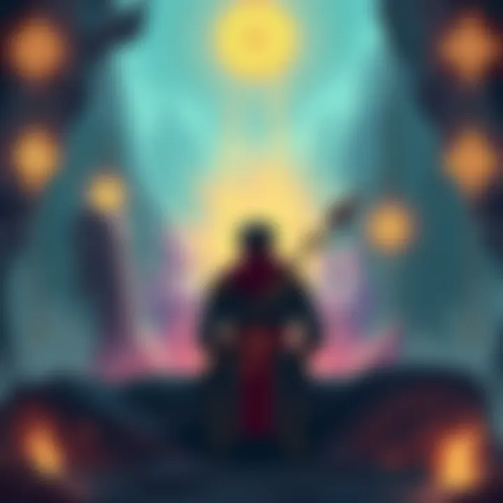 A character pondering whether Isleweaver is a quest or a random mission in Duviri, surrounded by a mystical environment and glowing symbols.