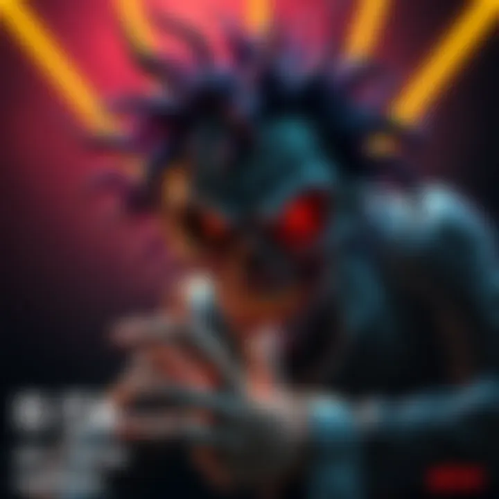 A blend of horror and humor with a spooky Italian character, featuring dark colors and playful elements.