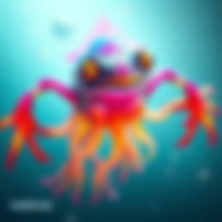 A conceptual artwork of Ivara designed as a frog and jellyfish hybrid, showcasing vibrant colors and unique features, with fans discussing its potential