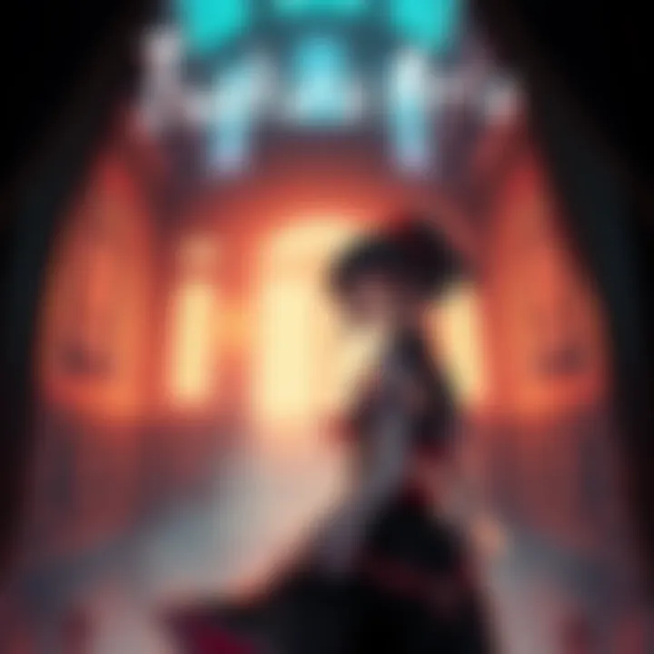 Iwakura Aria Game Cover Cover art of Iwakura Aria showing the main character Ichiko in the Iwakura mansion, with a dark and mysterious atmosphere surrounding her.