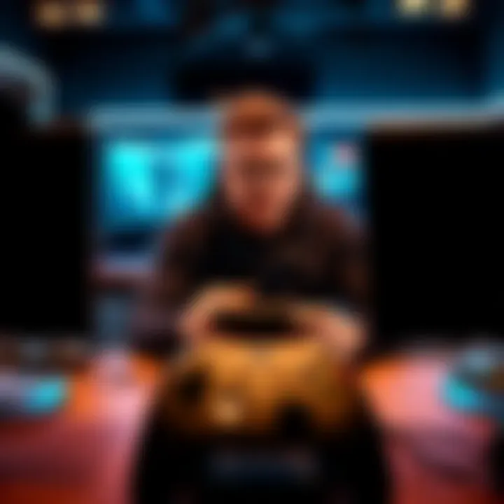 Jack Quaid appears on a YouTube live stream about video games, with a computer setup and gaming controller in front of him.