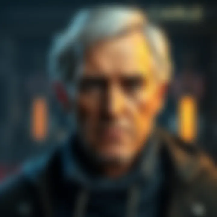 Jack aged character in game A character named Jack showing signs of aging, with a serious expression and dramatic lighting, depicting the theme of forced aging in a game.