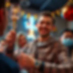 Jack shows off his wall stash while celebrating a personal achievement with friends