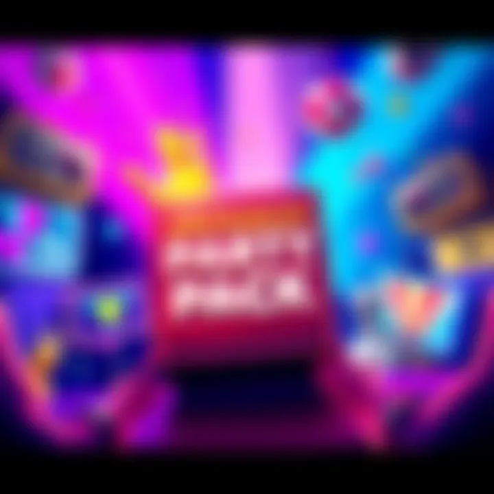 A colorful graphic showcasing the Jackbox Party Pack 11 with party-themed visuals and game hints.