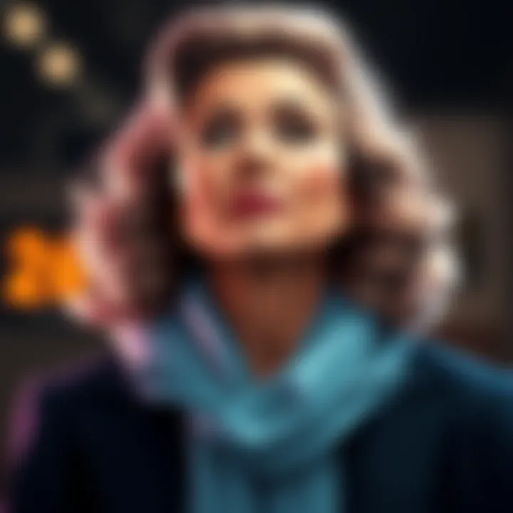 A portrait of Jackie Welles, showcasing her confident expression and influential presence, symbolizing her impact on culture.