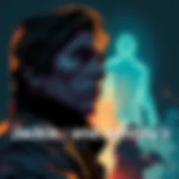 An illustration showing Jackie looking contemplative, with a ghostly figure of Johnny in the background, symbolizing a potential meeting before his death.