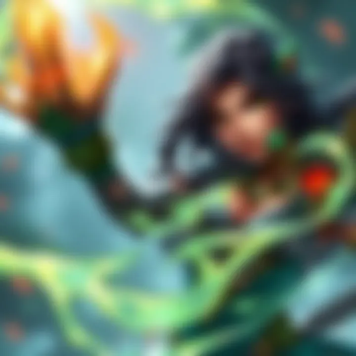 Character Jade showcasing abilities with the Arcane Sculptor, highlighting balance of range, strength, and energy sustain.